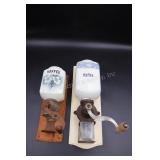 2 Antique Wall Mount Coffee Grinders