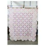Hand Quilted Pink Purple Patch Circle Quilt