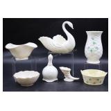 Belleek & Lenox Bowls, Vases, Bell