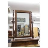 Antique Dresser Top Mirror w/Drawer Base