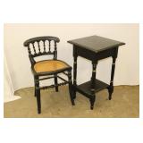 Black & Gold Table and Chair