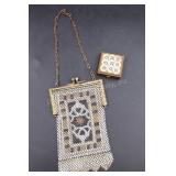 Antique Deco Mesh Purse & Rhinestone Pill Case