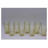 8 Madrid Amber Flat Ripple Iced tea Tumblers