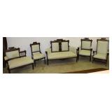 Antique 5pc Eastlake Style Parlor Set