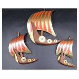 MCM 3 Viking Ship Wall Decor Set