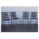 4 Metal Bar Height Patio Stools