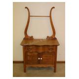 Antique Oak Washstand w/Towel Bar