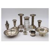 Sterling Shakers, Candlesticks, Bowls,