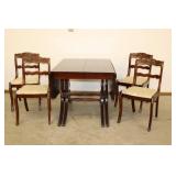 Drop Leaf Table, 4 Chairs, 3 Leaves