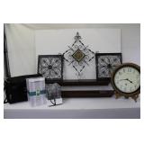 Shelves, Clock, Wall Decor, Tote Candle Holder