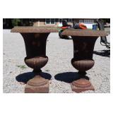 2-29" Cast Iron Flower Pots
