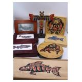 Assorted Alaskan Inuit Boxes & Totem