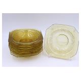 10 Madrid Amber Square Soup Bowls