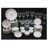 Bavarian China Set & Stemware