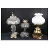 Kerosene Lamp & 2 Electric Lamps