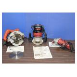 Craftsman Router, B&D Circular Saw, Skil Grinder
