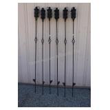 6 Metal Tiki Torches