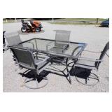 Patio Table w/4 Swivel Rocking Chairs