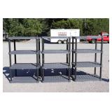 3 Plastic Shelving Units