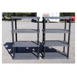 2 Plastic Shelving Units
