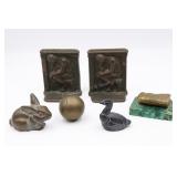 Brass Paperweights & Bronze Bookends