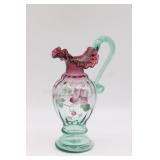 1995 Don Fenton Hand Painted  Glass Ewer