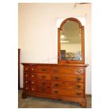 Solid Wood 12-Drawer Dresser with Mirror
