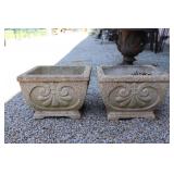2 Concrete Flower Pots