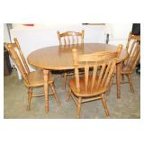 Tell City Table, 4 Chairs, Leaf-Oak w/Laminated