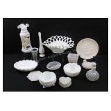 Assorted Milk Glass Opalescent Glass