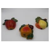 3 Vintage Chalk Fruit String Holders