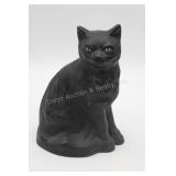 Black Cast Iron Cat Door Stop 9"H