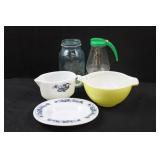 Pyrex Gravy Set, Bow, Ball Jar, Syrup