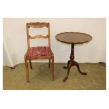 Antique Pie Crust Top Table & Chair