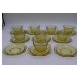 10 Madrid Amber Cups & Saucers