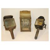 3 Antique Carriage Auto Buggy Lanterns