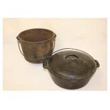 Cast Iron Dutch Oven #8 and Footed Kettle