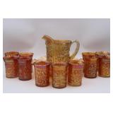 Imperial Carnival Glass Lustre Rose Water Set