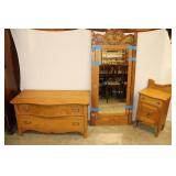 3pcs Antique Honey Oak Furniture