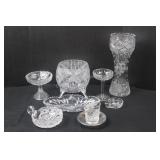 Cut Glass Vases, Compotes, Nappy, Tumbler