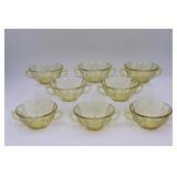 8 Madrid Amber Double Handle Cream Soup Bowls
