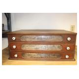 Antique 3 Drawer Spool Cabinet