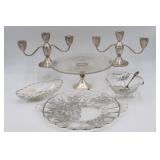 Sterling Candle Holders & Sterling-on-Crystal