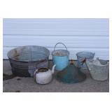 Galvanized Wash Tub, Buckets, Water Can