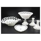 Milk Glass Open Lace Edge