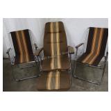 3 Elite Chrome Outdoor Folding Chairs