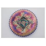 Dugan Apple Blossom & Twig Blue Carnival Glass