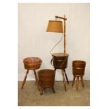 Sugar Bucket Style Lamp & Plant Stands