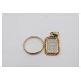 Platinum & 14K Pendant, 14K Ring