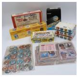 Various Baseball Cards, Sets, Boxes, Buttons